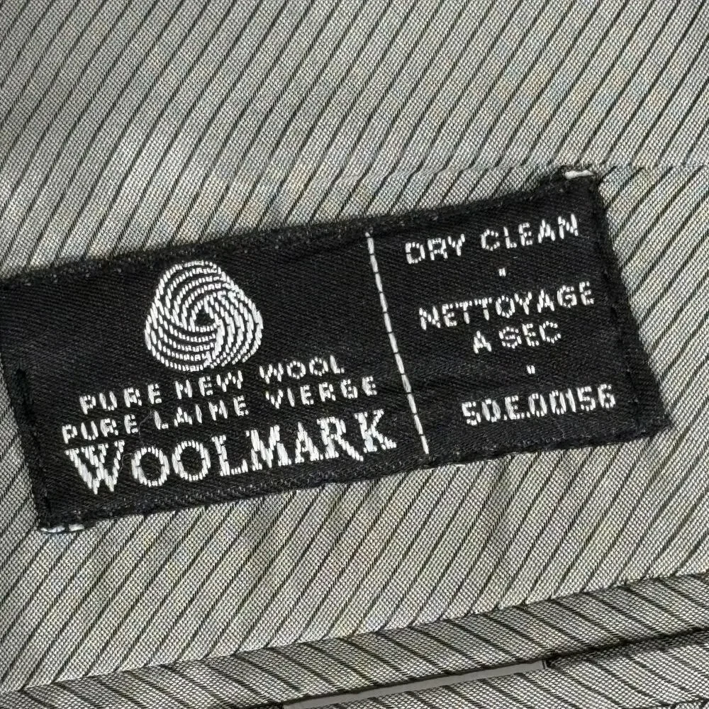Woolmark Tuxedo Jacket Mens 48 Black Wool Satin Lapel 2 Button Formal Wedding